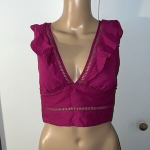 Free People Magenta Crop Top